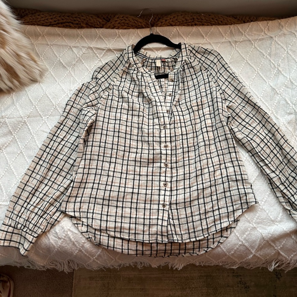 Pilcro Plaid Button Down Blouse
